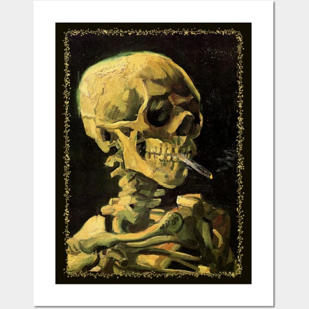 Skull with Burning Cigarette by Vincent van Gogh Wall Art by MasterpieceCafe